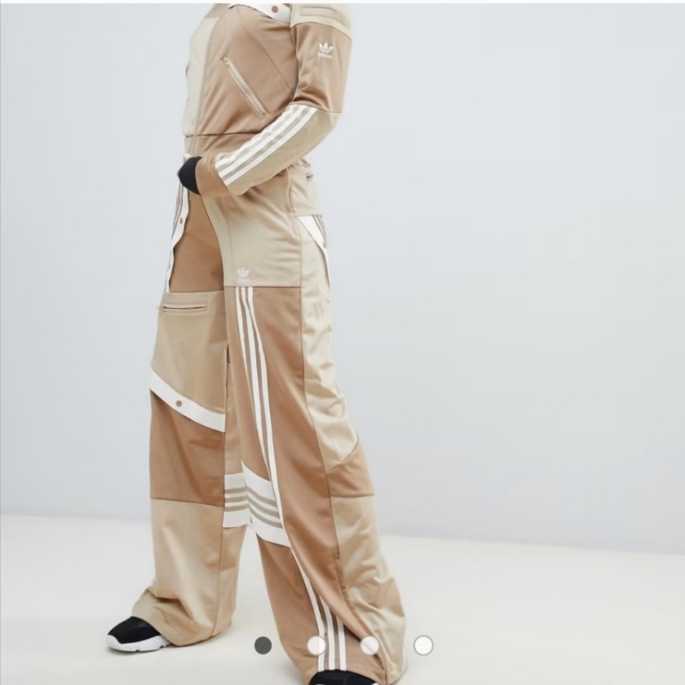 Adidas x Danielle Cathari Loose-Fit Wide Track Pants Linen/Khaki Women's Size S - Picture 3 of 12